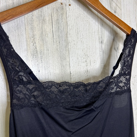 Vassarette Women's Vintage Y2K Lace Trim Camisole Black Size XL - Picture 3 of 8